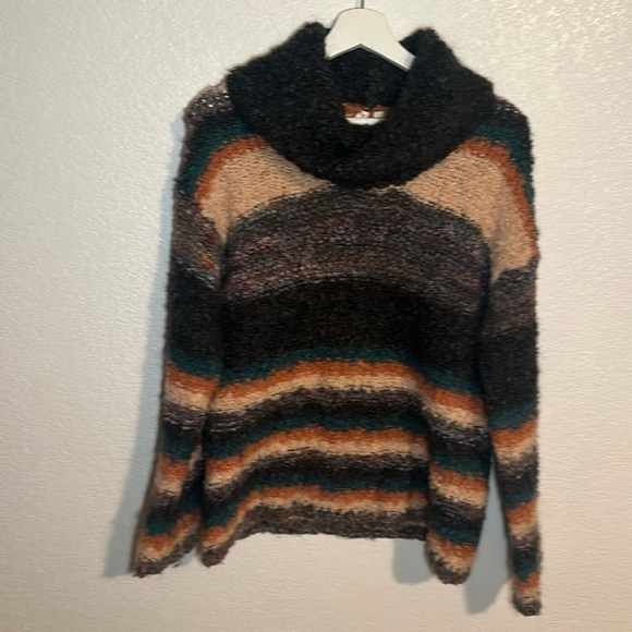 Moth By Anthropologie Multi Color Striped Cowl-neck Sweater Size XS - Picture 1 of 8